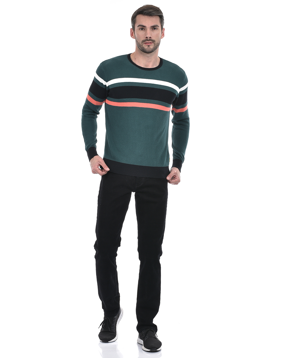 Numero Uno Men Striped Multicolor Sweater